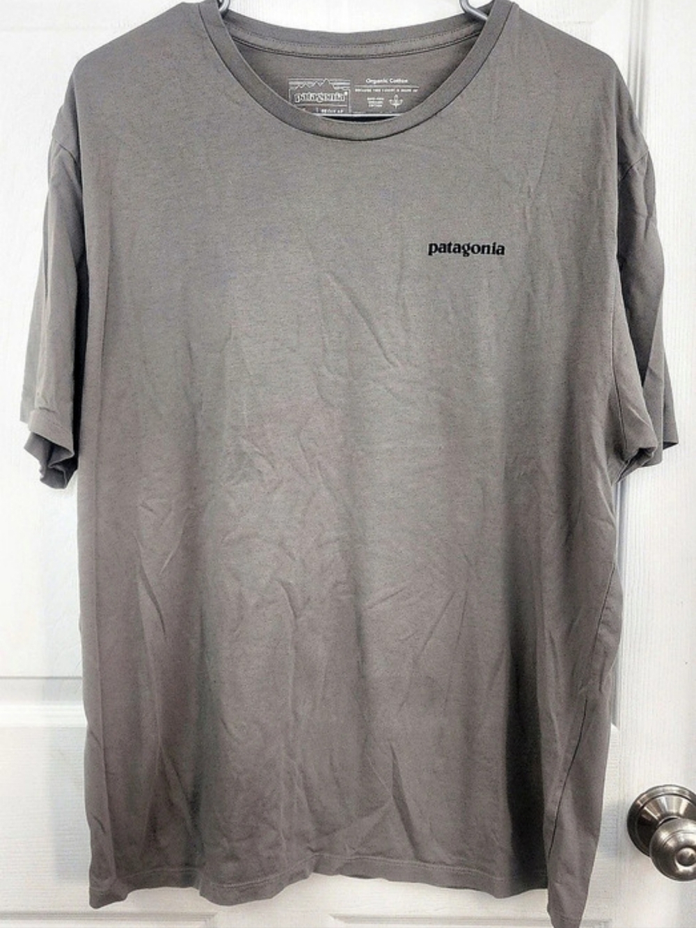 Patagonia Fly Fishing Trout Organic Cotton T-Shirt Gray Large